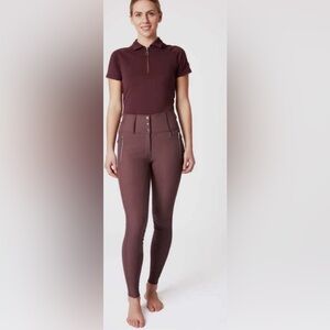 🍂 HORZE Andrea Women's High Waist Silicone Knee Patch Breeches with Bit Print🍂